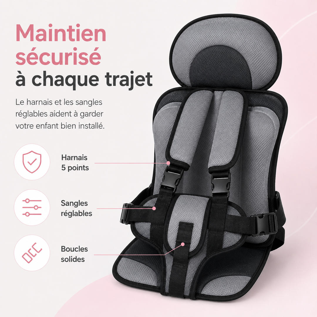 Siège auto moderne et sécurisé, parfait pour les trajets quotidiens des bébés et enfants.