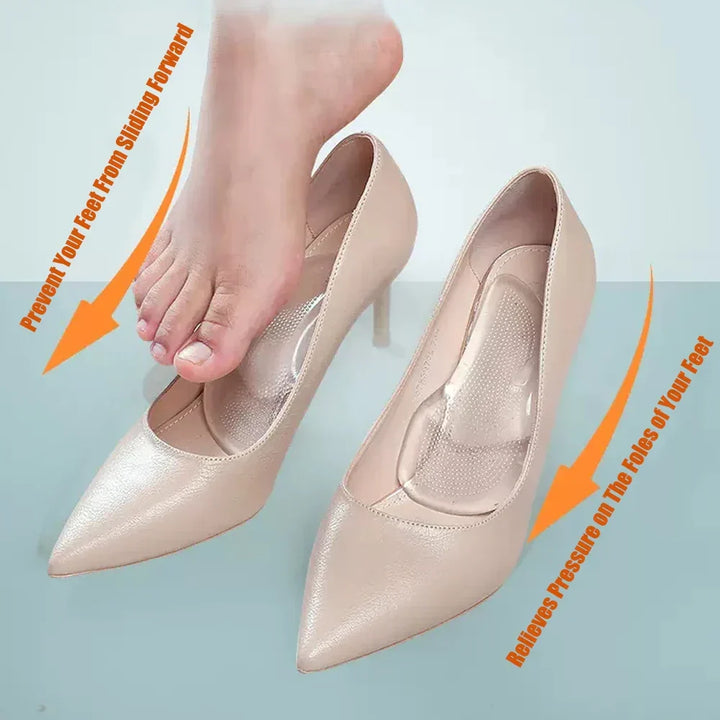 Paire de semelles orthopédiques gel silicone, soulagement des pieds plats et voûte pour hommes et femmes.