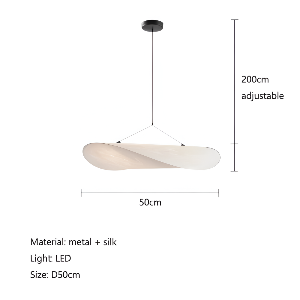 Suspension LED Silvara, touche artisanale pour un salon ou une chambre au style moderne et épuré.