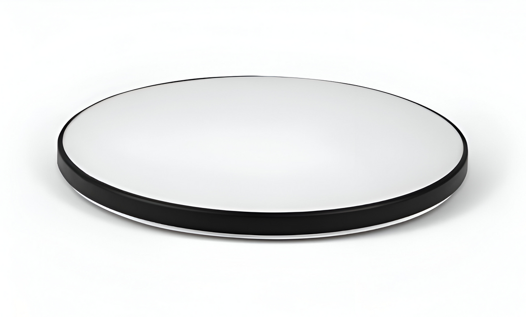 Éclairage LED ultra fin, plafonnier rond moderne, pour une lumière douce et performante.
