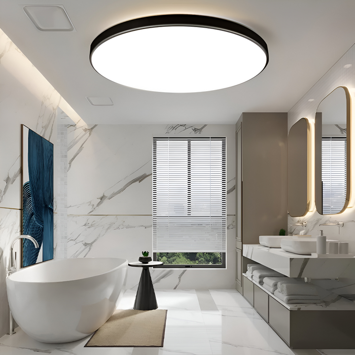 Lumière LED économique : plafonnier rond design pour un intérieur stylé.