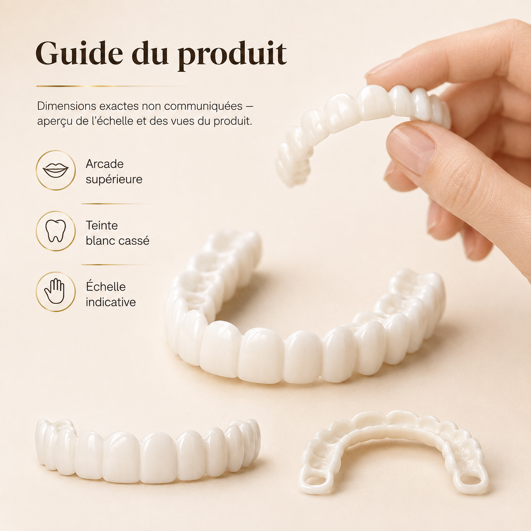 Design élégant des facettes dentaires amovibles, pour un look naturel et amélioré. Beauté et confiance.