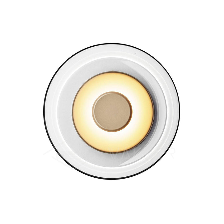 Applique LED design minimaliste, verre dépoli, lumière chaude pour salon.