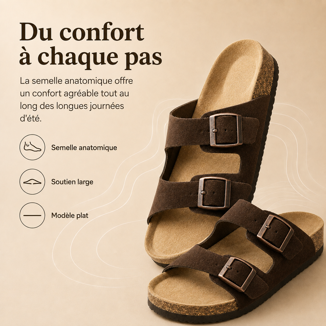 Sandales confortables Solaro pour hommes, idéales pour la marche et les activités estivales.