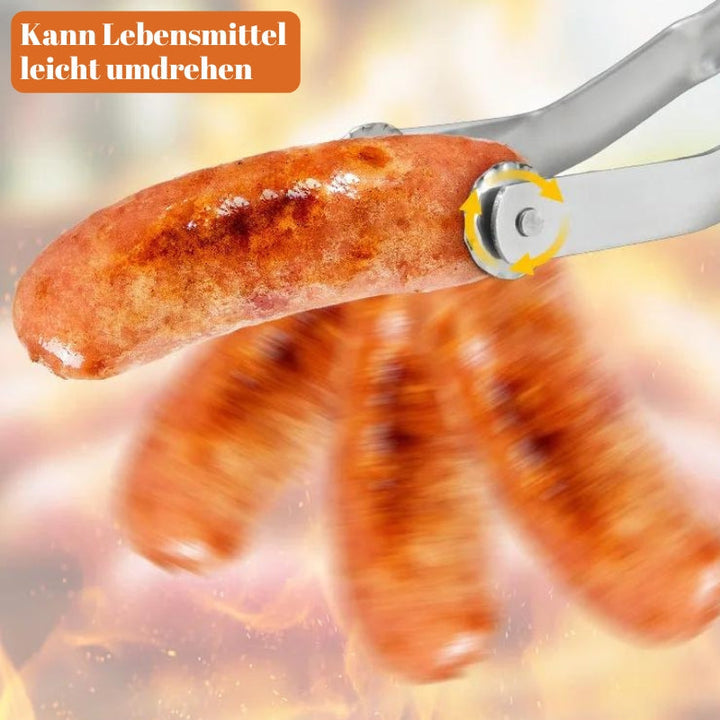 Ustensile de barbecue essentiel : pinces à grillades résistantes à la chaleur pour une cuisson extérieure parfaite.
