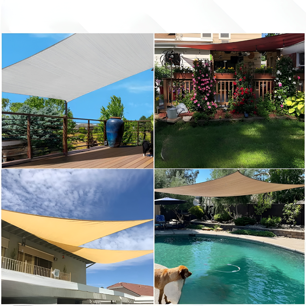 Ombre rafraîchissante avec cette voile solaire rectangulaire. Protection UV essentielle pour les chaudes journées.