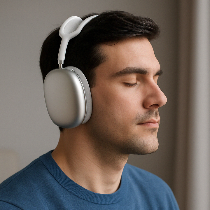 Écouteurs supra-auriculaires confortables, Bluetooth, longue autonomie pour musique et appels.