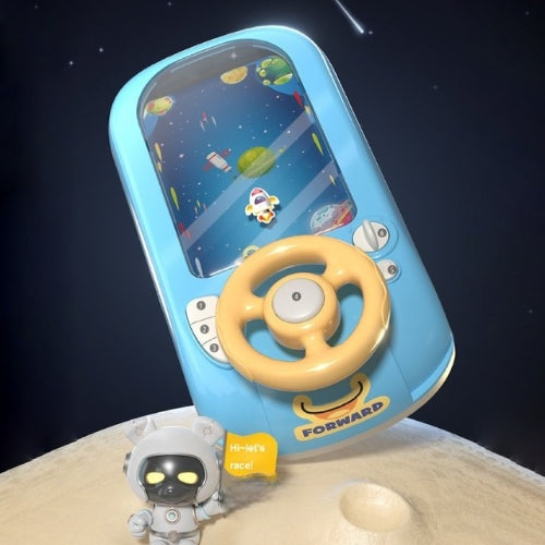 Volant de simulation interactif AstroDrive pour enfants, expérience immersive de conduite et d'exploration.