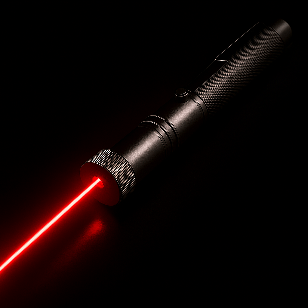 Pointeur laser vert et rouge rechargeable, idéal pour exploration et présentations professionnelles.