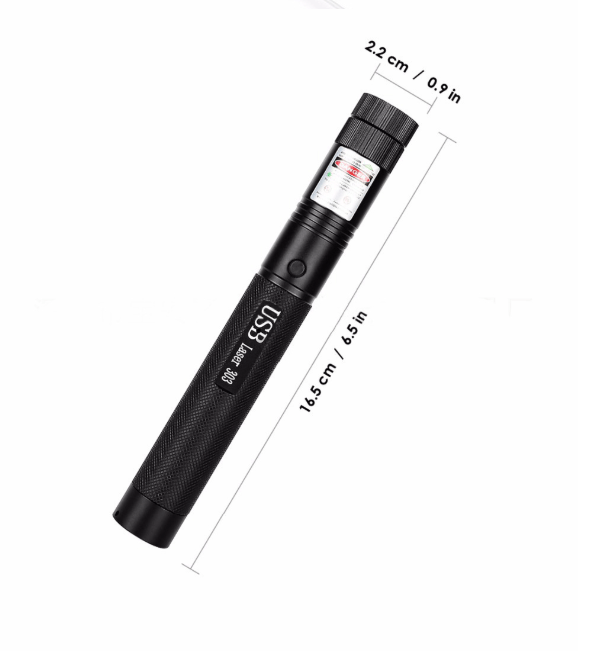 Pointeur laser compact en métal, puissant et polyvalent pour présentations, exploration et astronomie.