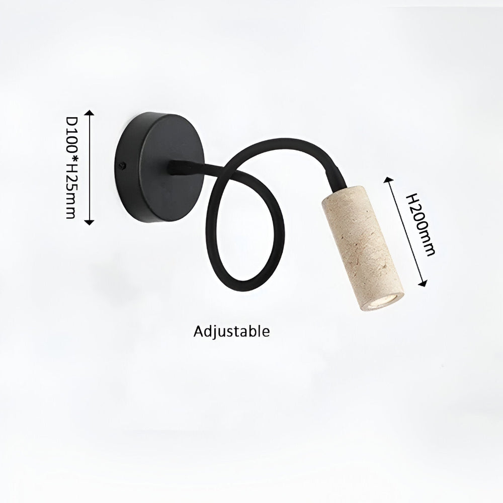 Travertin jaune naturel pour cette applique murale moderne, luminaire design pour ambiance élégante.