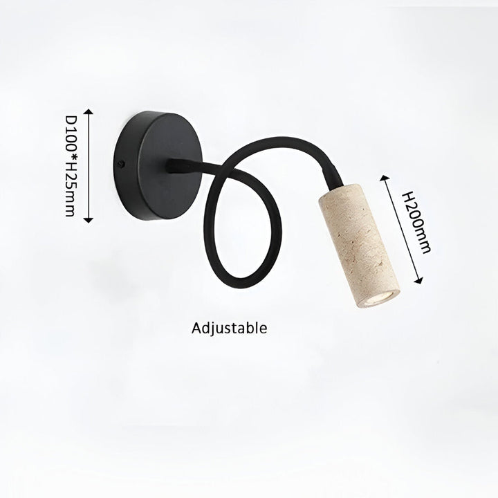 Travertin jaune naturel pour cette applique murale moderne, luminaire design pour ambiance élégante.