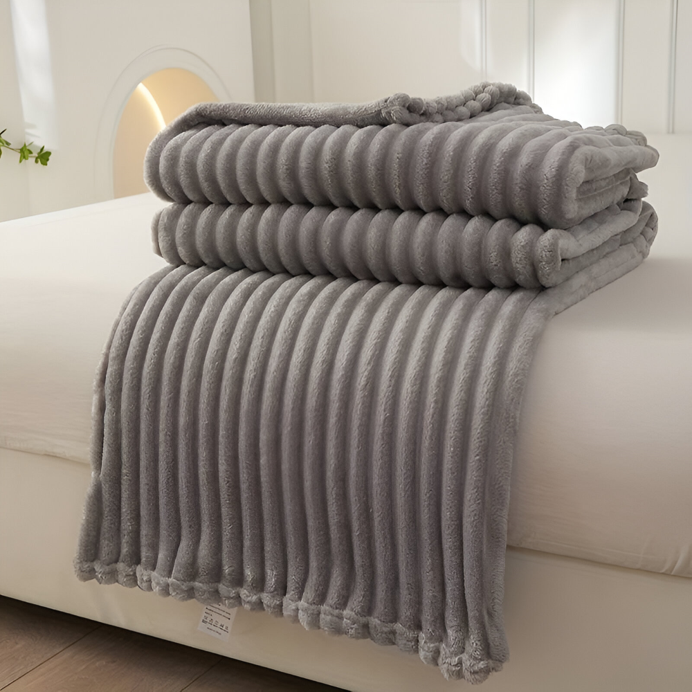 Couverture polaire confortable, douce et respirante, motif StripyLux.