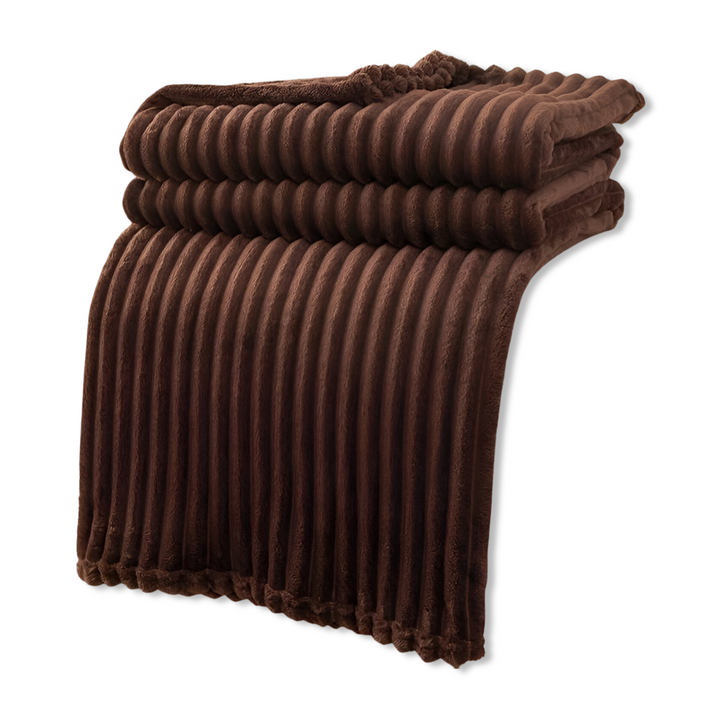 Jeté de lit doux et rayé, polaire StripyLux, pour une chambre accueillante.