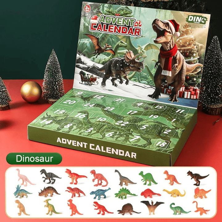 Calendrier de l'Avent dinosaures, magie jurassique pour enfants, 24 surprises pour l'avent.