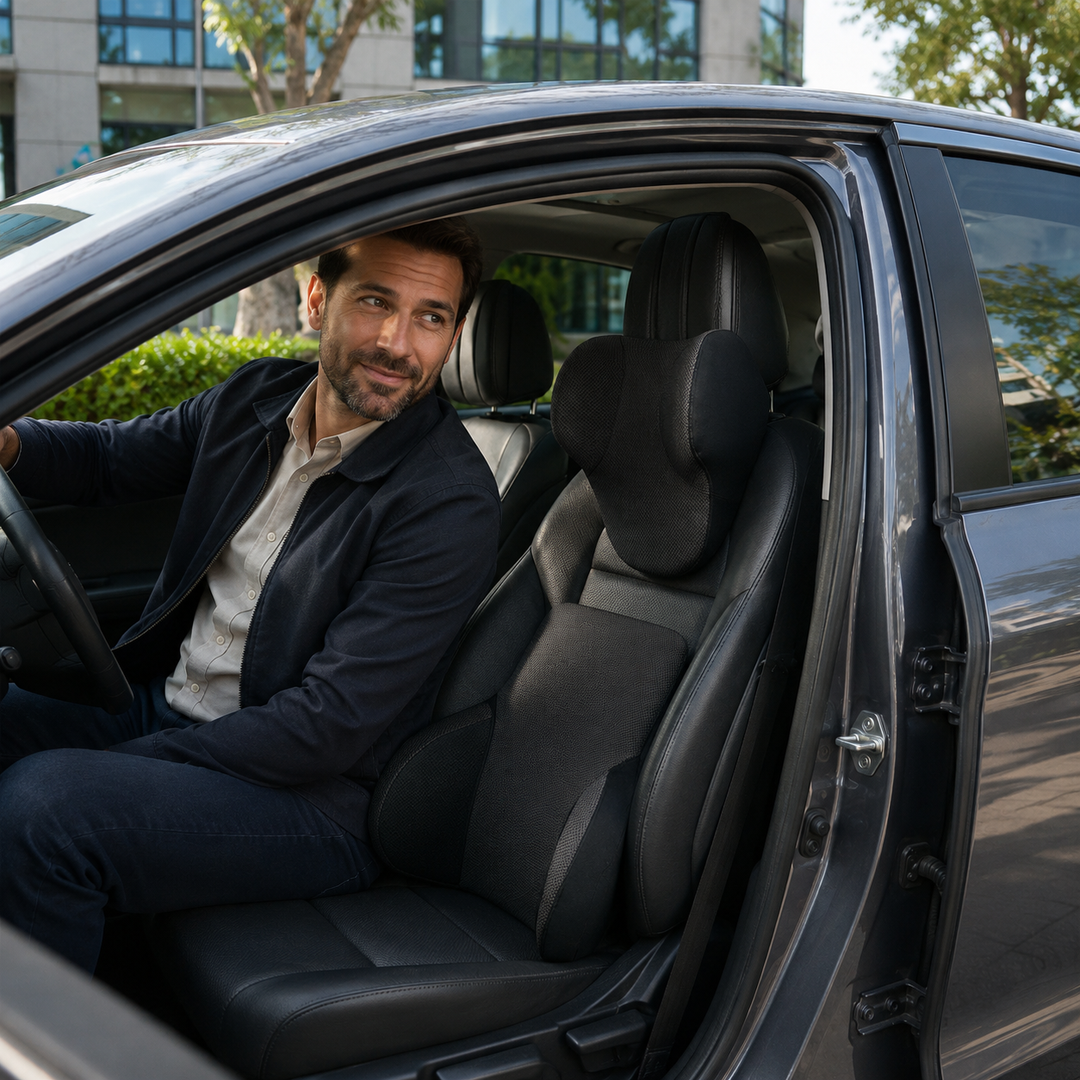Améliorez votre conduite avec le coussin lombaire Drive Ease, confort et soutien du dos.