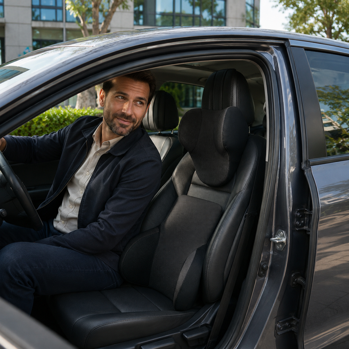 Améliorez votre conduite avec le coussin lombaire Drive Ease, confort et soutien du dos.