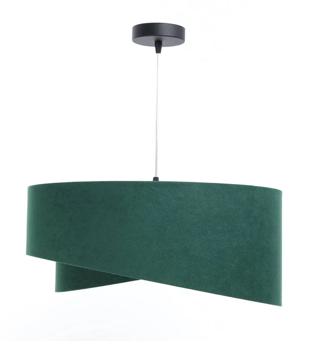Suspension luminaire verte contemporaine, un éclairage design parfait pour un décor intérieur moderne.