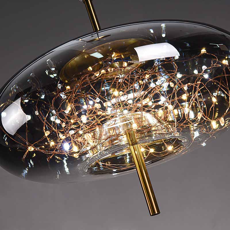 Éclairage intérieur: Suspension LED AstraGlow design, lumière douce idéale pour chambre.