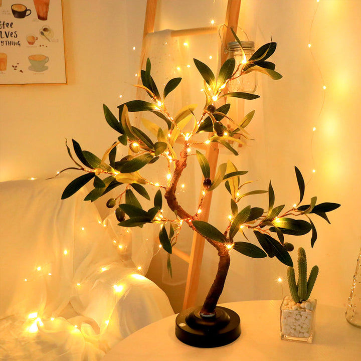 Lampe de table LED arbre lumineux, touche décorative élégante pour chambre ou salon, crée une ambiance douce.