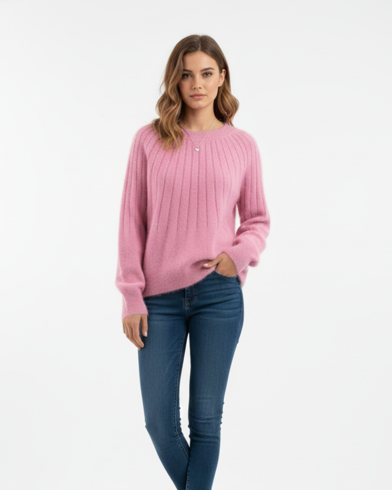 Pull long femme en couleur unie, vêtement chaud et élégant, essentiel pour la saison froide.