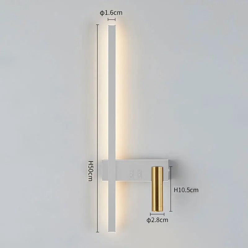 Luminaire mural LED design élégant, lumière réglable, idéal pour créer une ambiance dans un décor moderne.