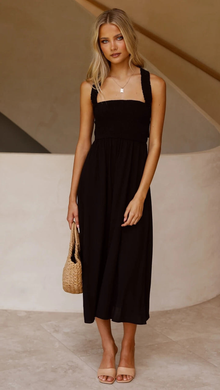 Robe maxi intemporelle AURORA femme, élégante du jour à la nuit. Parfaite pour le printemps/été, chic ou casual.