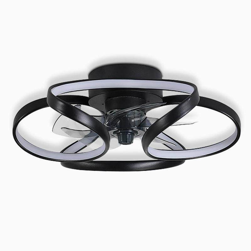 Plafonnier ventilateur silencieux LED en forme de fleur. Ambiance agréable et lumineuse, facile à contrôler à distance.