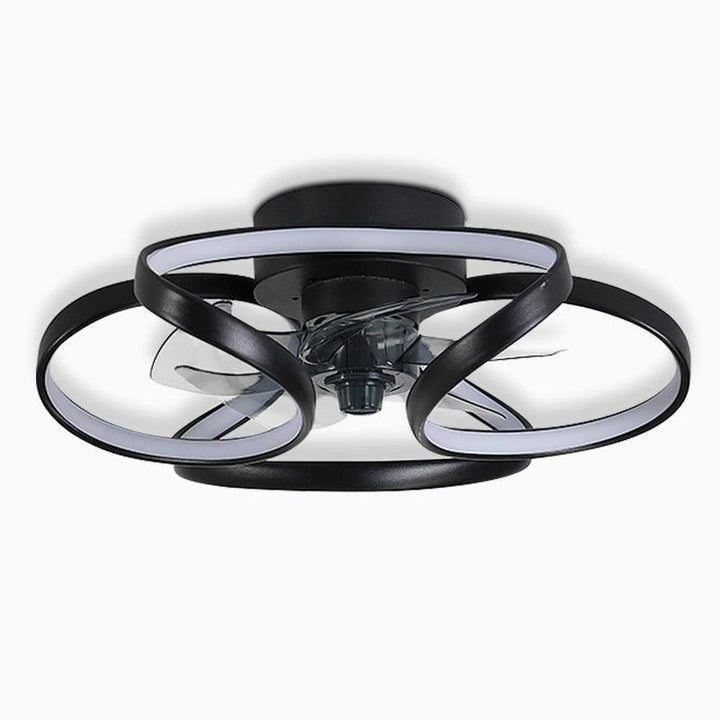 Plafonnier ventilateur silencieux LED en forme de fleur. Ambiance agréable et lumineuse, facile à contrôler à distance.