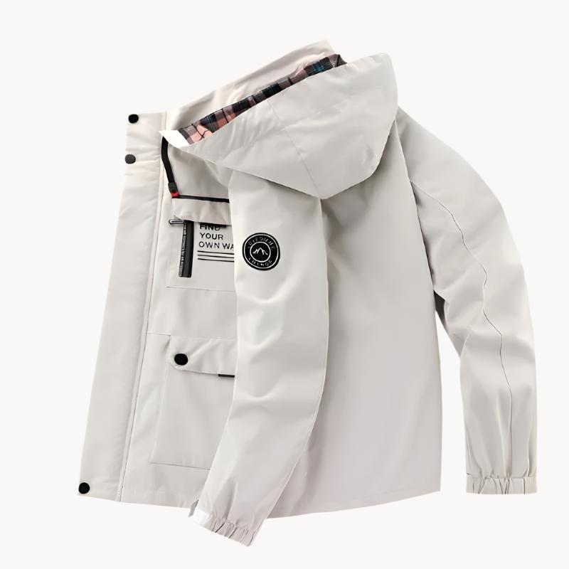 Veste homme imperméable et coupe-vent pour extérieur, idéale pour sport, randonnée et aventure.