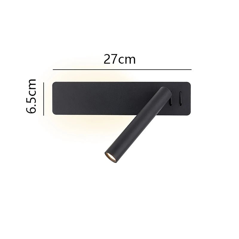 Lampe LED de chevet avec bras rotatif, éclairage directionnel ajustable pour une lecture confortable.