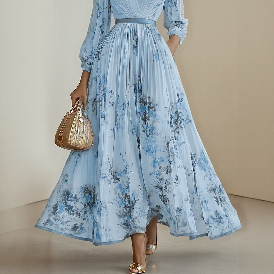 Robe midi polyvalente Elara femme, col V, sans manches, élégante pour l'été ou une cérémonie.