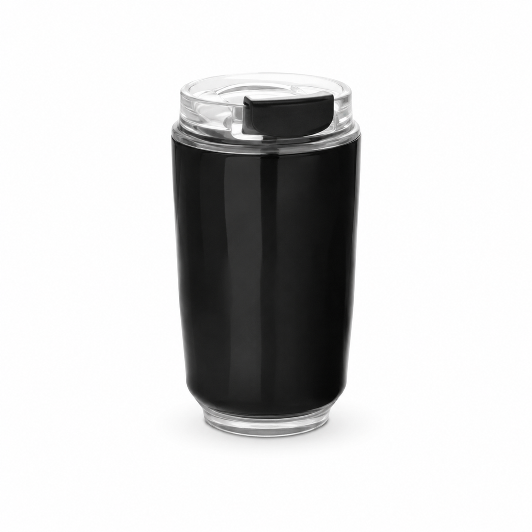 Tasse thermos compacte en acier inoxydable, 100% sans BPA, idéale pour boissons chaudes/froides en déplacement.