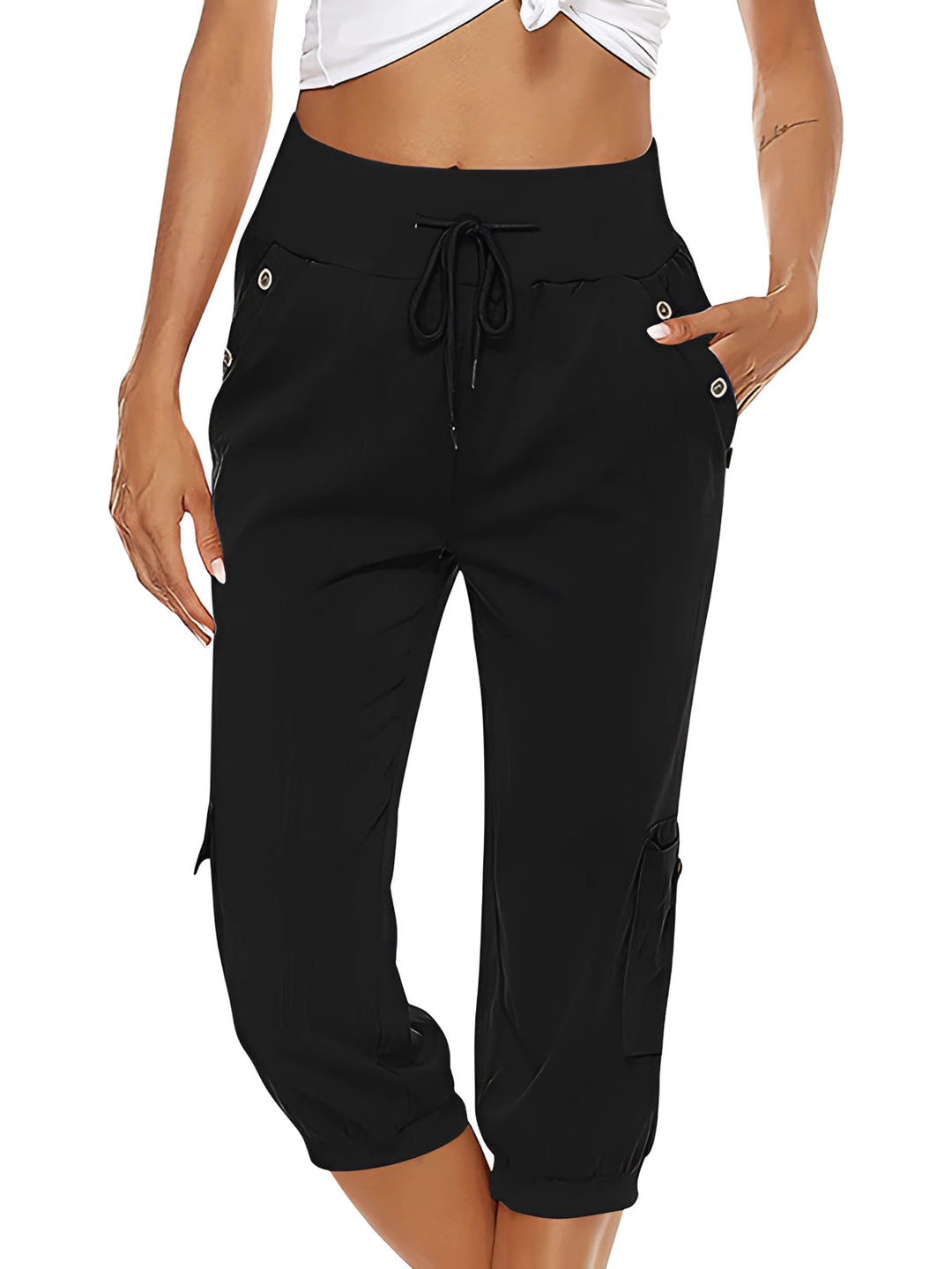 Capri vert femme respirant et doux, offrant un confort optimal pour les journées d'été.