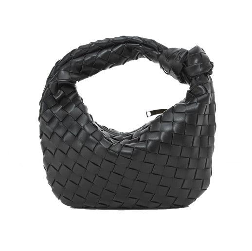 Mini sac à main tressé en cuir pour femme, style élégant et chic, accessoire tendance au quotidien.