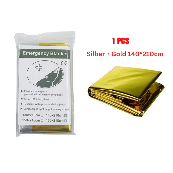 Protection ThermaShield: poncho thermique, étanche, compact pour la survie, camping, extérieur.