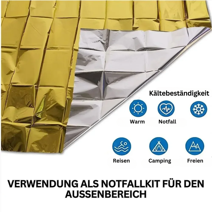 Poncho étanche ThermaShield pour le bivouac et la survie. Protection thermique essentielle.
