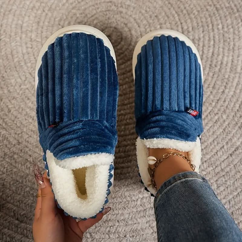 Mocassins pantoufles femme, doux et fourrés, pour un hiver au chaud et en tout confort.