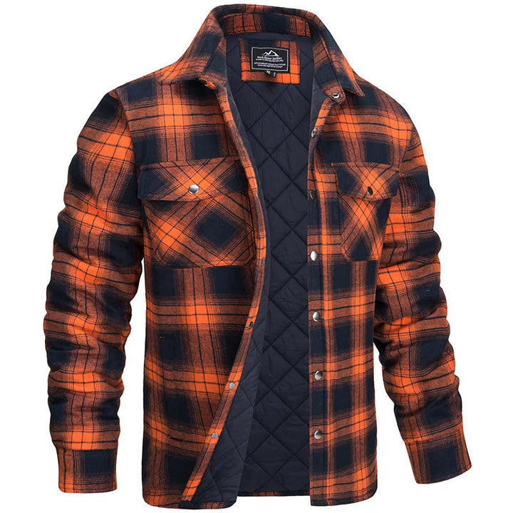 Veste bûcheron homme, carreaux hivernaux, robuste, chaude et élégante pour mode masculine outdoor.