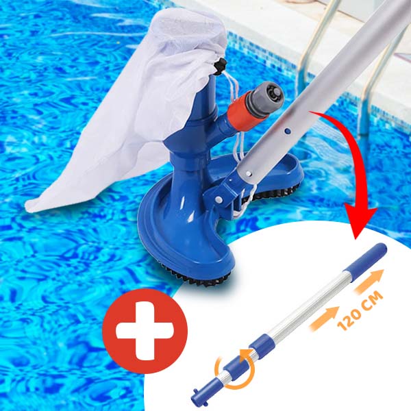 Tête de brosse de l'aspirateur manuel TIDYPOOL, conçue pour déloger et aspirer les saletés du fond de piscine.