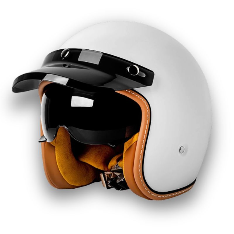 Casque moto homme intemporel, protection DOT/ECE, sécurité routière maximale, visière intégrée, confort supérieur.