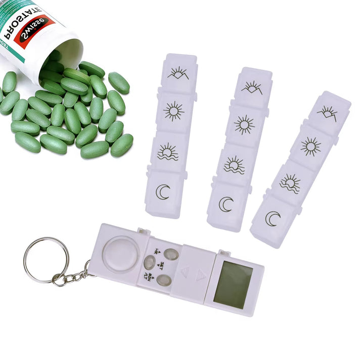 Distributeur de médicaments électronique et intelligent, essentiel pour une gestion précise et un rappel de doses.