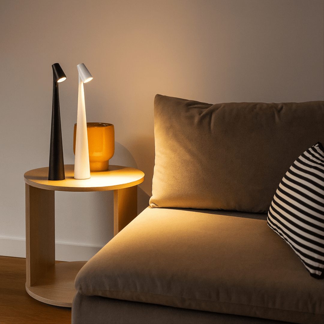 Lampe Lumora LED design, sans fil et dimmable, éclairage intérieur moderne, portable pour une ambiance sur mesure.