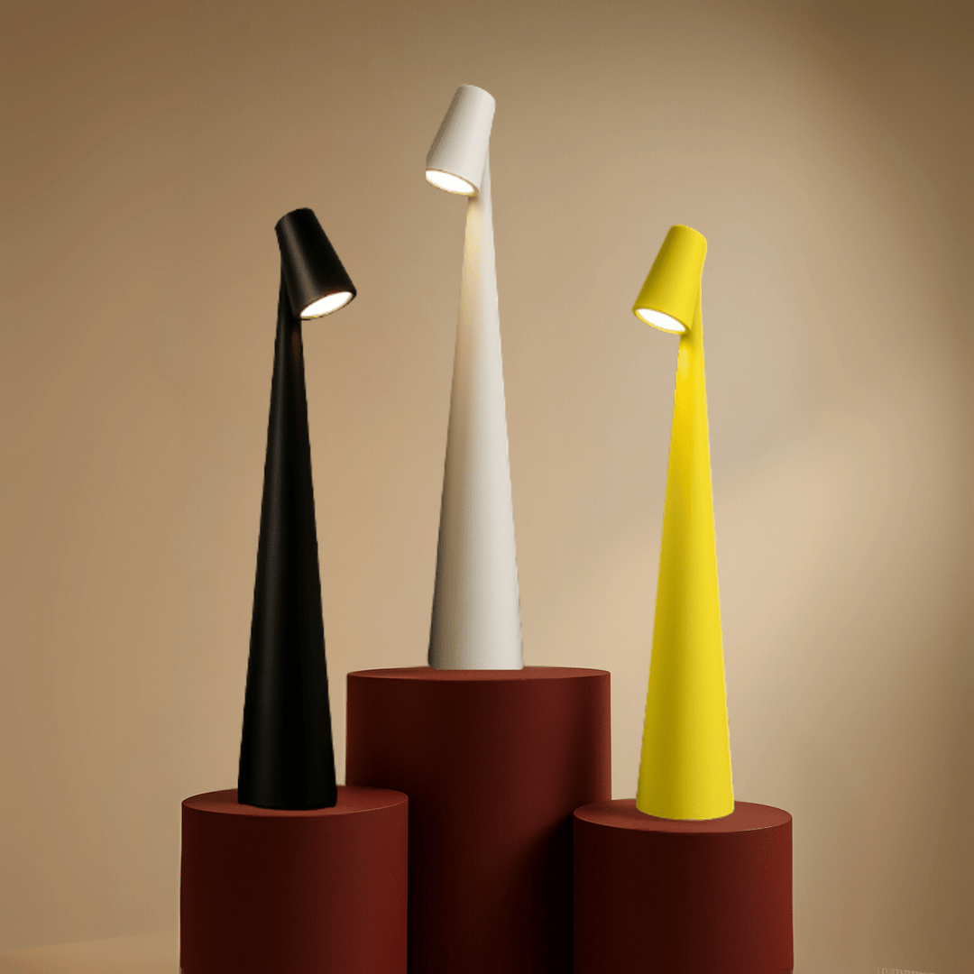 Lampe Lumora LED autonome 20h, sans fil et dimmable, éclairage portable pour ambiance cosy intérieur/extérieur.