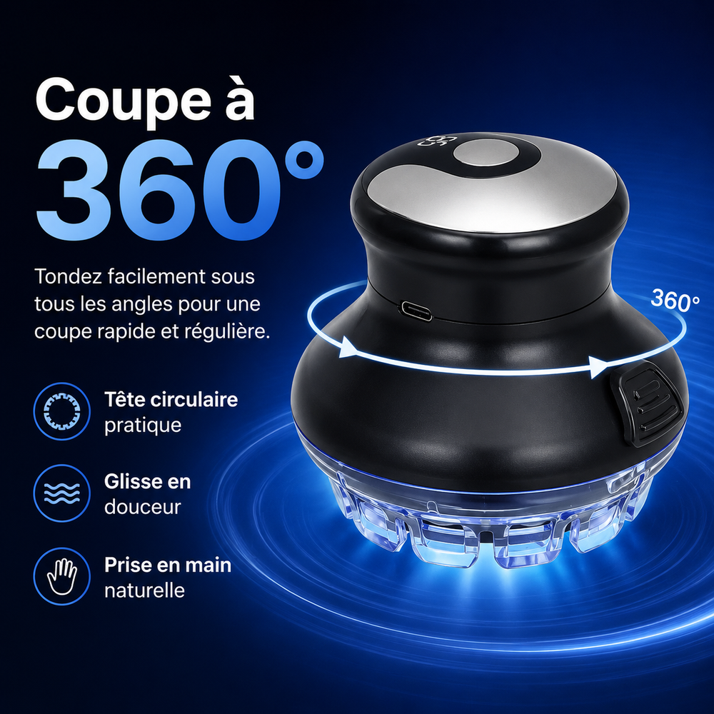 Tondeuse rechargeable USB-C, écran LED, idéale pour coiffure maison et entretien barbe.