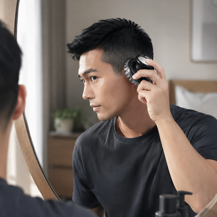 Outil de coiffure maison: tondeuse cheveux sans fil, rechargeable USB-C, écran LED.
