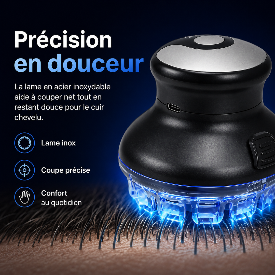 Tondeuse électrique sans fil, écran LED, pour coupes nettes et rasage précis.