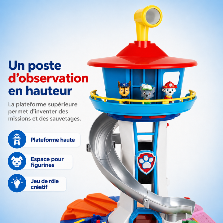 Tour de jeu créative pour enfants, favorisant le jeu de rôle et le développement imaginatif avec des véhicules.