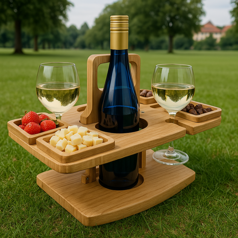 Table pique-nique portable pour apéritifs ou repas entre amis au jardin ou camping.