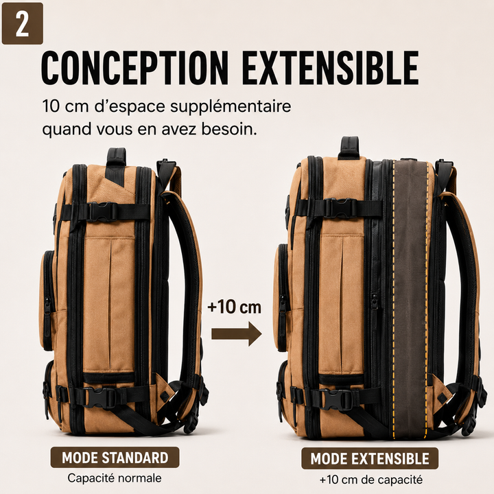 Sac à dos TravelPack imperméable, protégeant vos affaires de la pluie, idéal pour aventures.